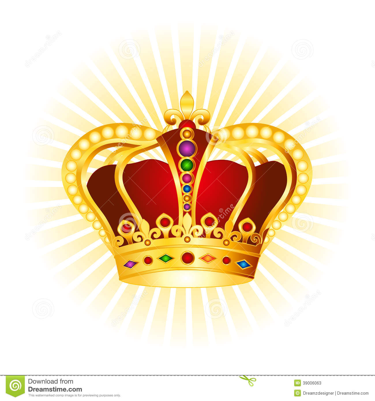 Golden Crown Clipart On Glowing Background 