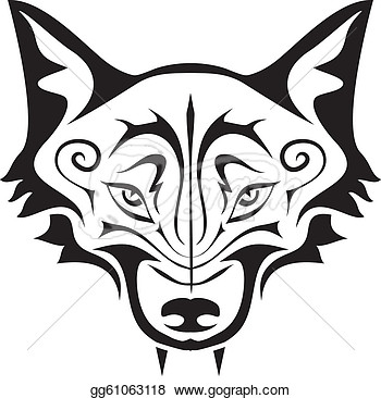 Illustration   Black Wolf Tattoo  Eps Clipart Gg61063118   Gograph