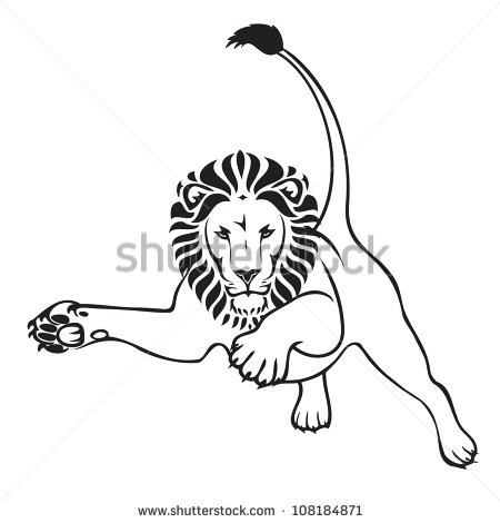 Jumping Lion   Vector Illustration   108184871   Shutterstock