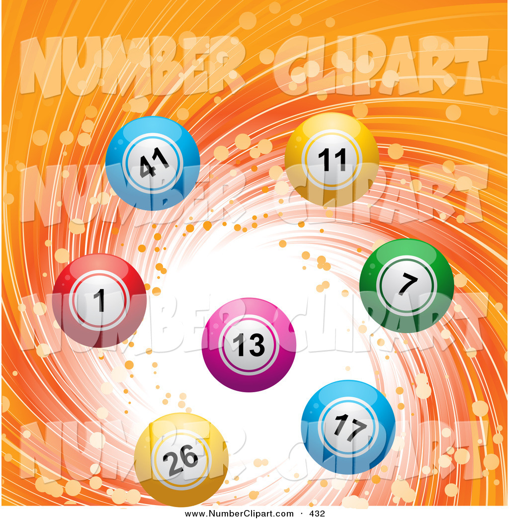 Larger Preview  Clip Art Of Seven Colorful 3d Lottery Balls On A