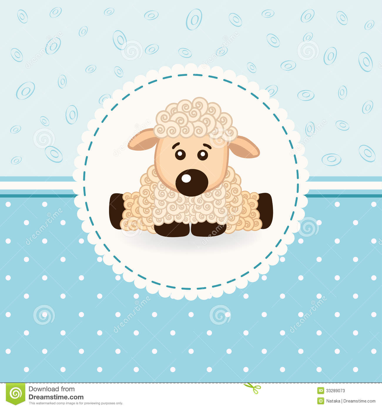 Little Sheep Baby   Vector Illustration