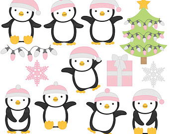 Penguin Clipart Clip Art Christmas Digital   Penguin Pals Digital Clip    