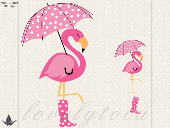 Pink Flamingo Clip Art Flamingo Umbrella Clipart