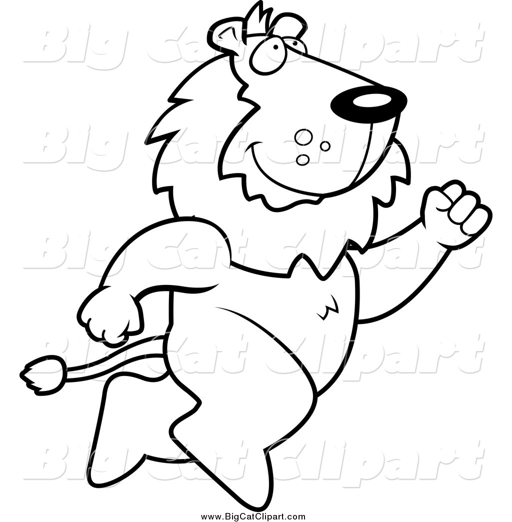Royalty Free Leaping Lion Stock Big Cat Clipart Illustrations