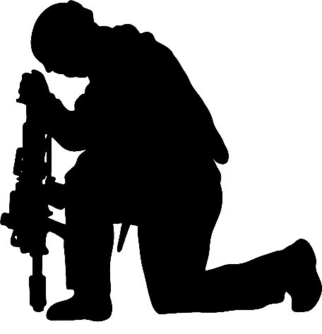 Soldier Praying Silhouette Soldier Praying Decal 2