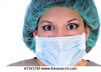 Stock Photography   Nurse In Hat And Mask  Fotosearch   Search Stock