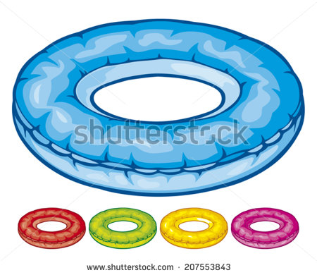 Tire Floating Tire Inflatable Round Pool Tube    Stock Vector