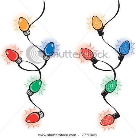 Vector Clip Art Illustration Of Multicolored Christmas Lights
