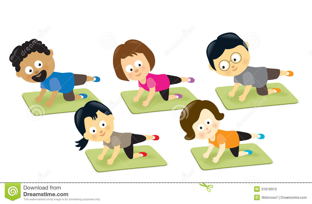 Adults Exercising On Mats Stock Photo   Image  31616910