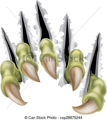 An Illustration Of A Monster Claw Hand Breaking Tearing Or Ripping