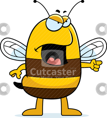 Angry Bee Stock Vector Clipart A Cartoon Bee With An Angry Expression