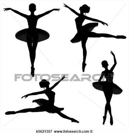Arkiv Illustrasjon   Ballettdanser Silhouettes   1 K5621357   S K