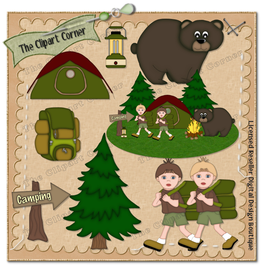 Camping Boys Clip Art Contains 4 Graphics Of Boys Camping Complete