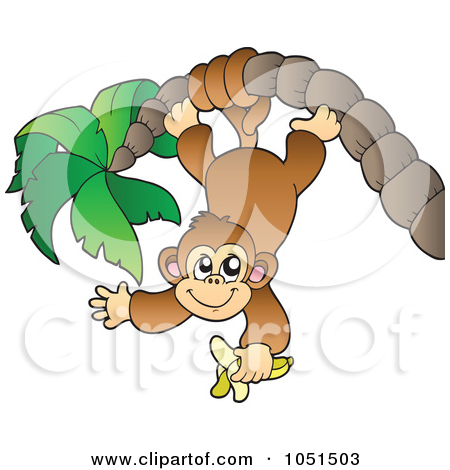 Clip Art Illustration Of A Monkey Reading A Book By Visekart  1050706