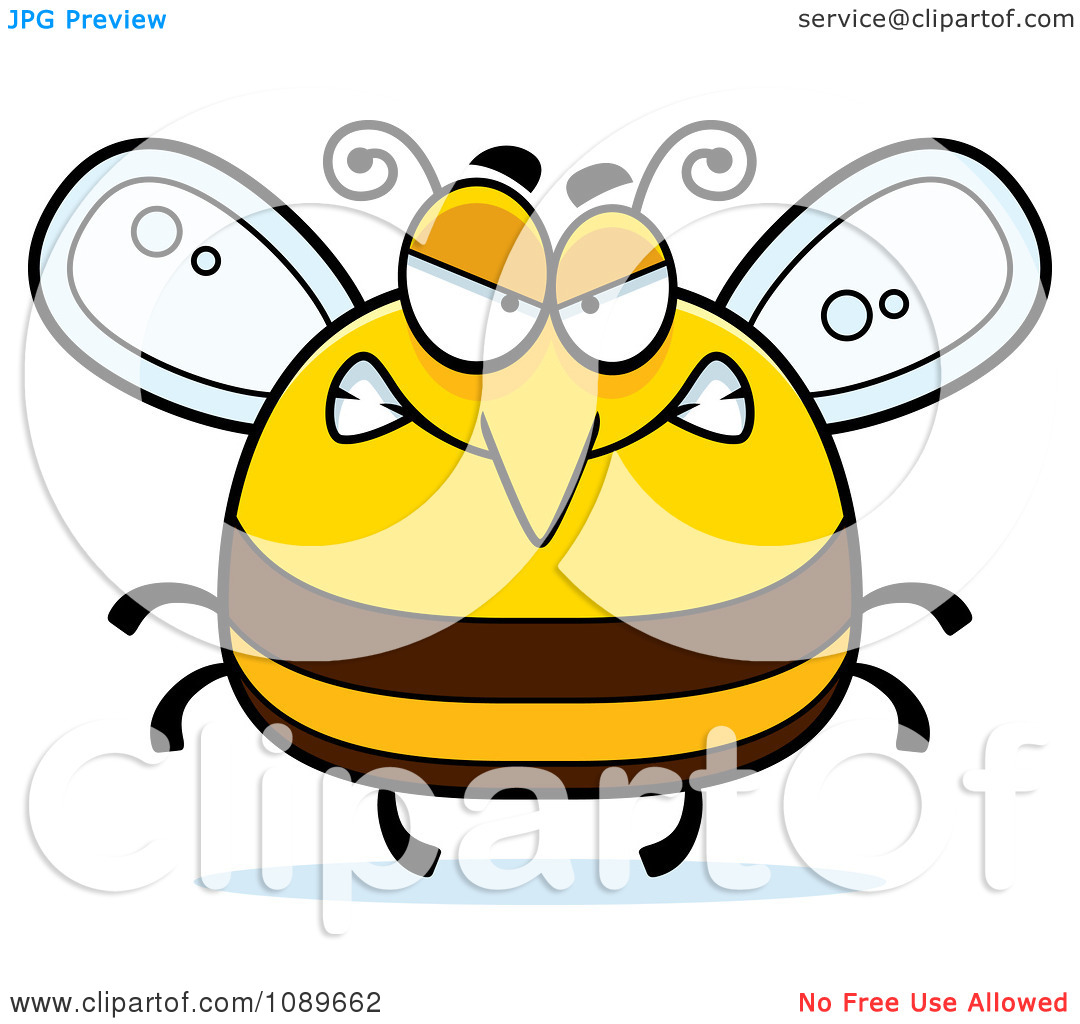 Clipart Angry Bee Clipart Pudgy Mad Bee