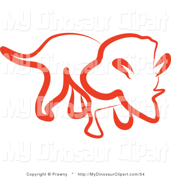 Clipart Of A Red Triceratops Facing Right By Prawny    54