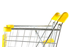 Closeup Side View Shopping Cart On White Background Stock Photo