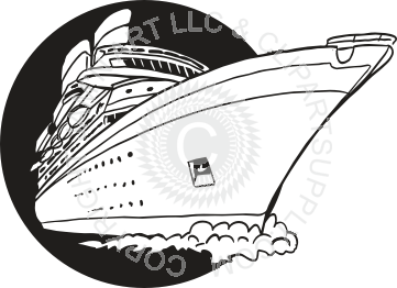 Cruise Ship In Black And White