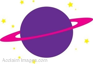 Description  Clip Art Of The Planet Saturn With Stars  Clipart