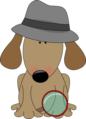 Detective Clip Art Image   Cute Brown Dog Wearing A Gray Detective Hat