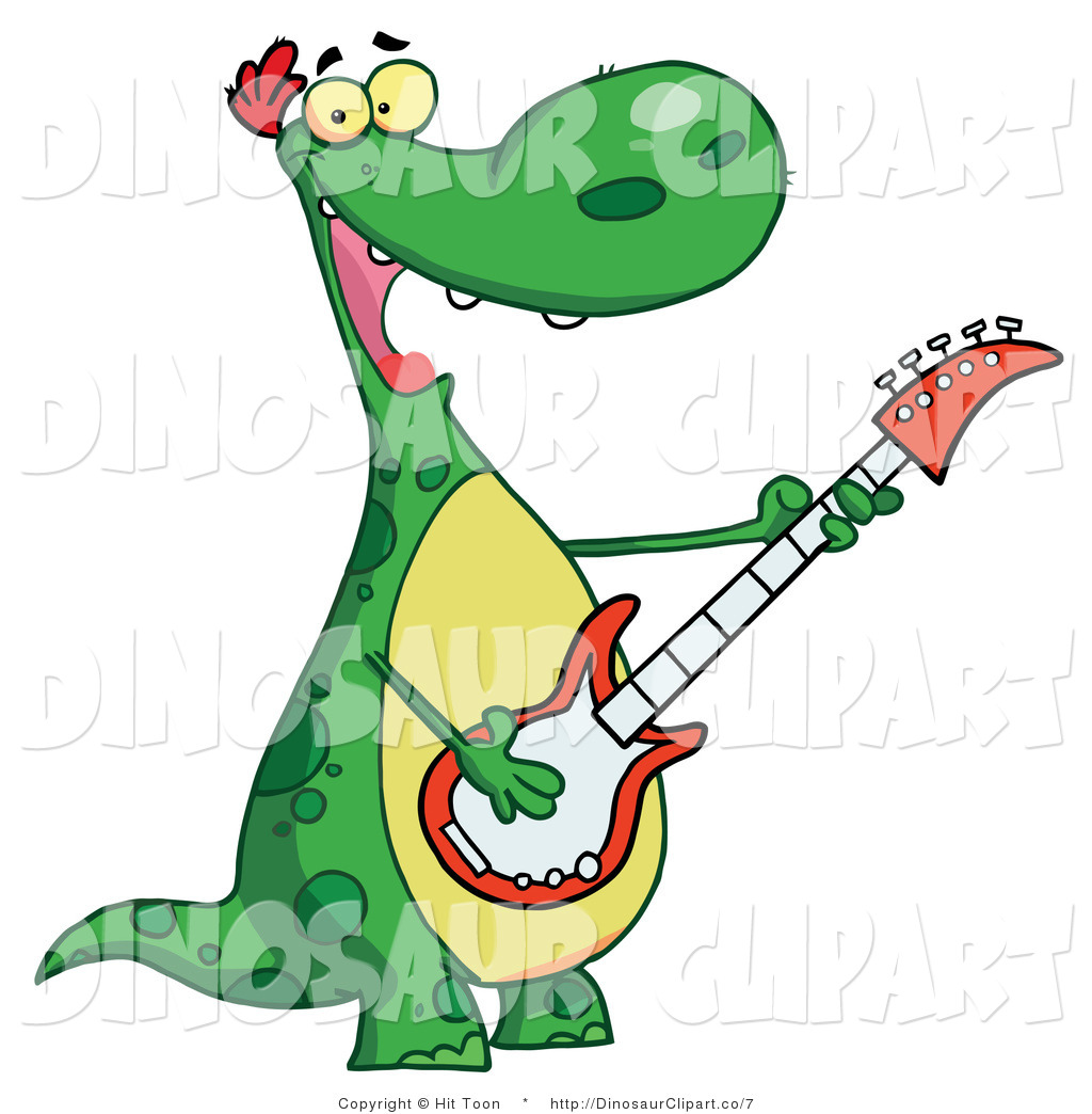 Dinosaur Playing A Red Guitar Dinosaur Clip Art Hit Toon