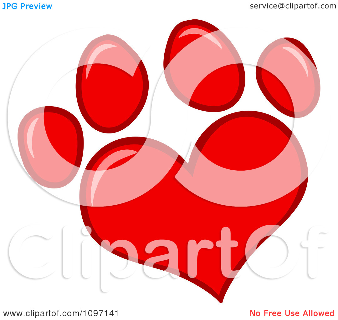 Dog Paw Heart Clip Art Free Dog Paw Print Clip Art Clipart Red Heart    