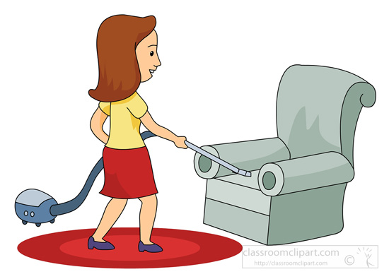 Download Lady Cleaning Chair Vaccum Cleaner