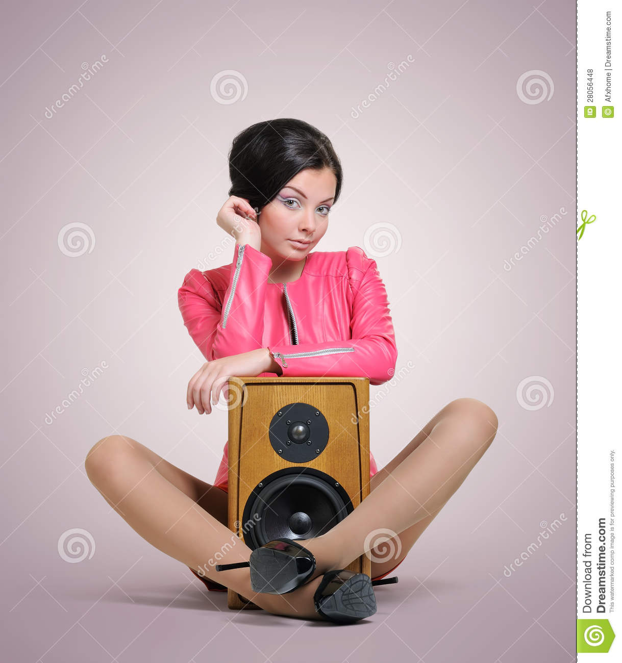 Elegant Young Woman With Speaker Royalty Free Stock Photos   Image