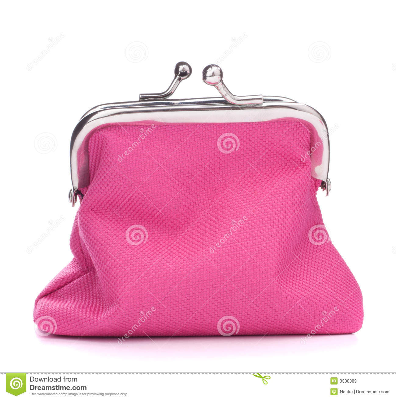 Empty Open Purse Isolated On White Background Cutout