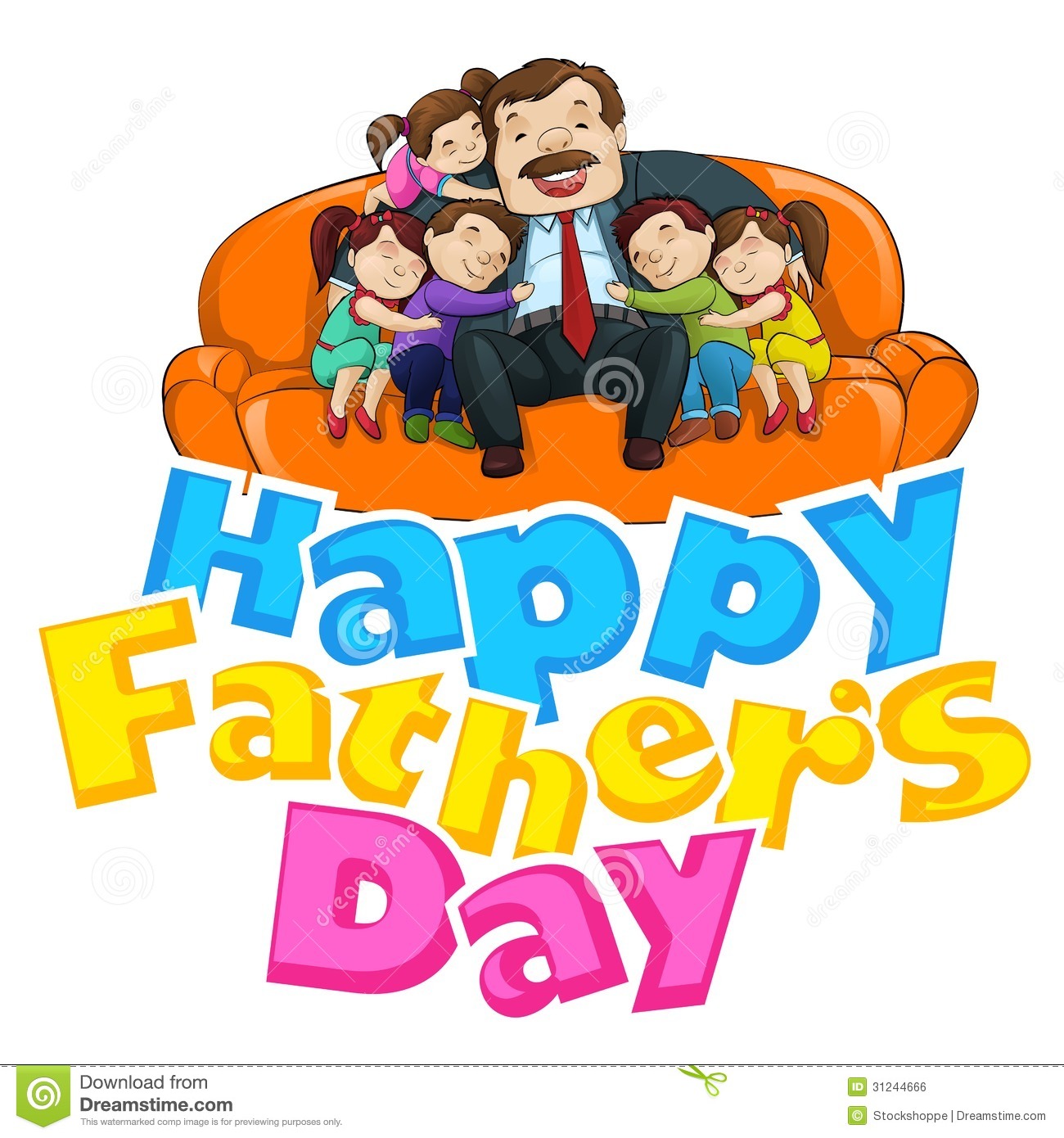 Father S Day Background With Father And Kids Royalty Free Stock Image    