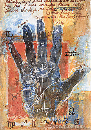 Hand Painted Illustration Of A Hand With Diagrams Demonstrating The