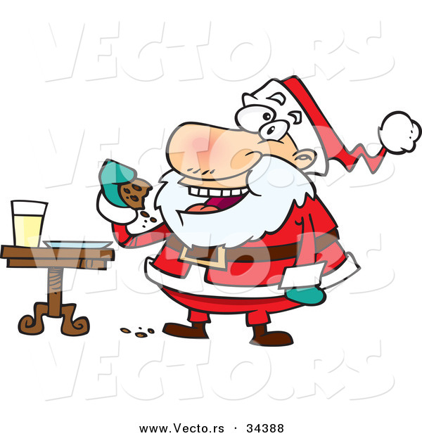 Happy Santa Eating Cookies With Milk Clip Art Ron Leishman