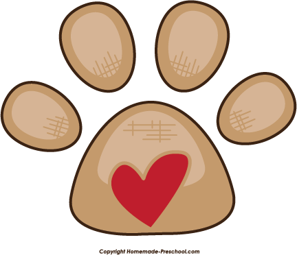 Home Free Clipart Free Dog Clipart Paw Print Heart