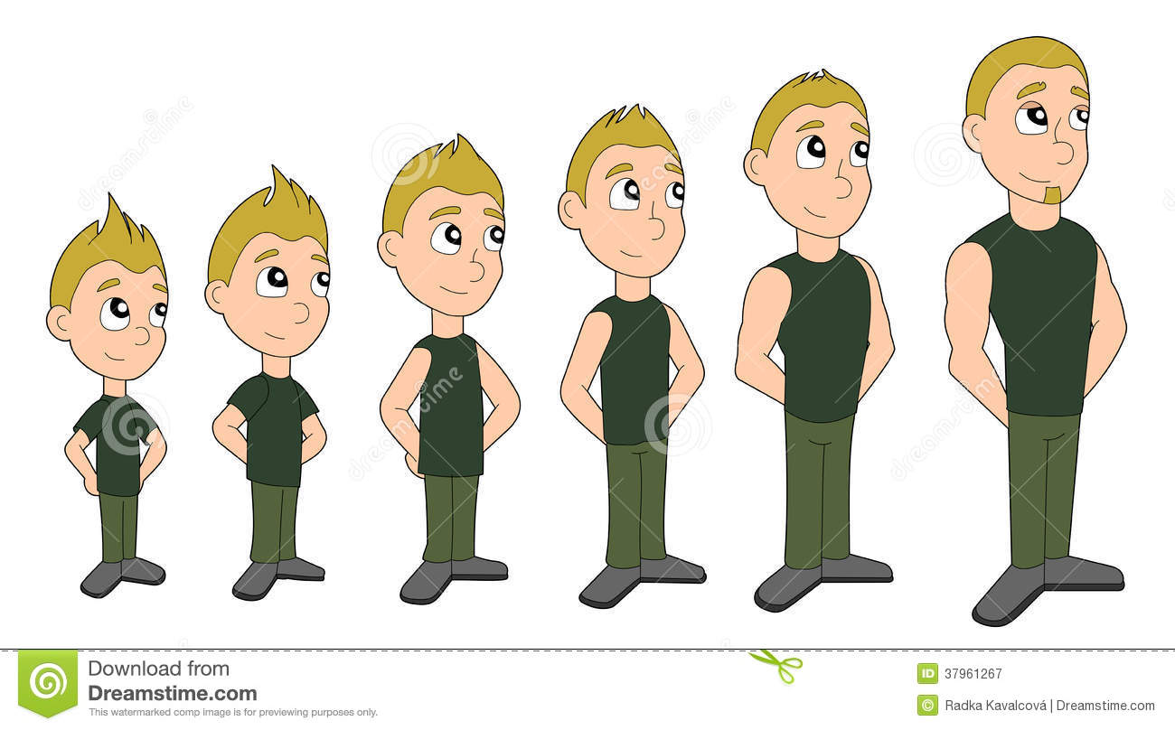 Illustration Of A Growing Boy Through Different Age Stages   From