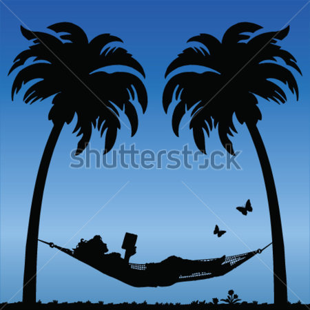 Lezing In Een Hangmat Tussen Palm Tress Clip Arts   Clipartlogo Com