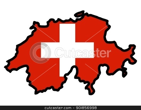 Map With Flag Of Switzerland Stock Vector Clipart An Illustration Of