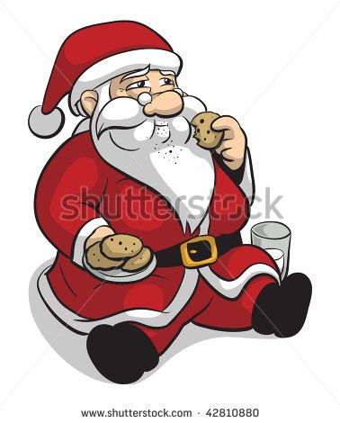Milk And Cookies For Santa Clip Art Santa Eats Some Cookies With