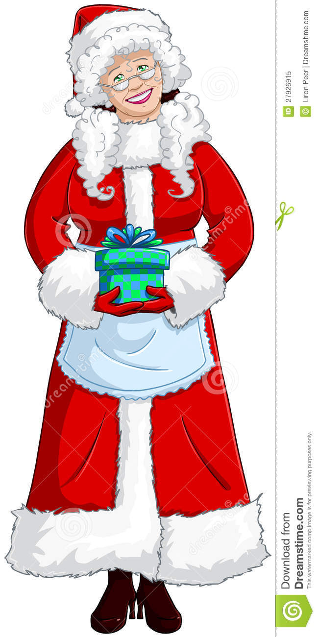 More Similar Stock Images Of   Mrs Santa Claus Holding A Present For