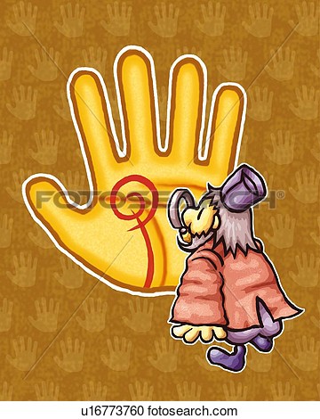 Of Fortune Teller Reading Palm Rear View U16773760   Search Clipart