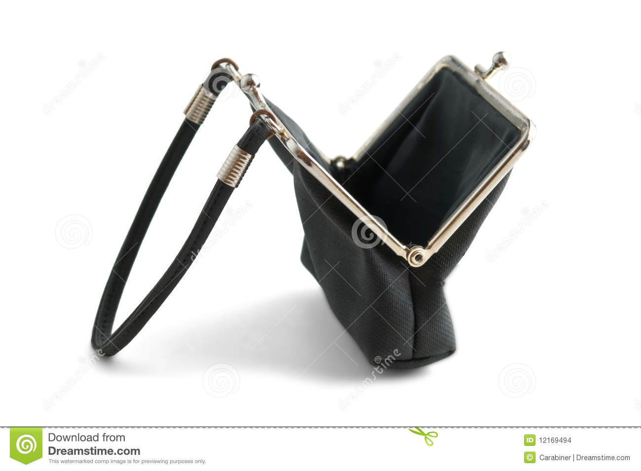 Open Purse Classically Isolated On A White Background