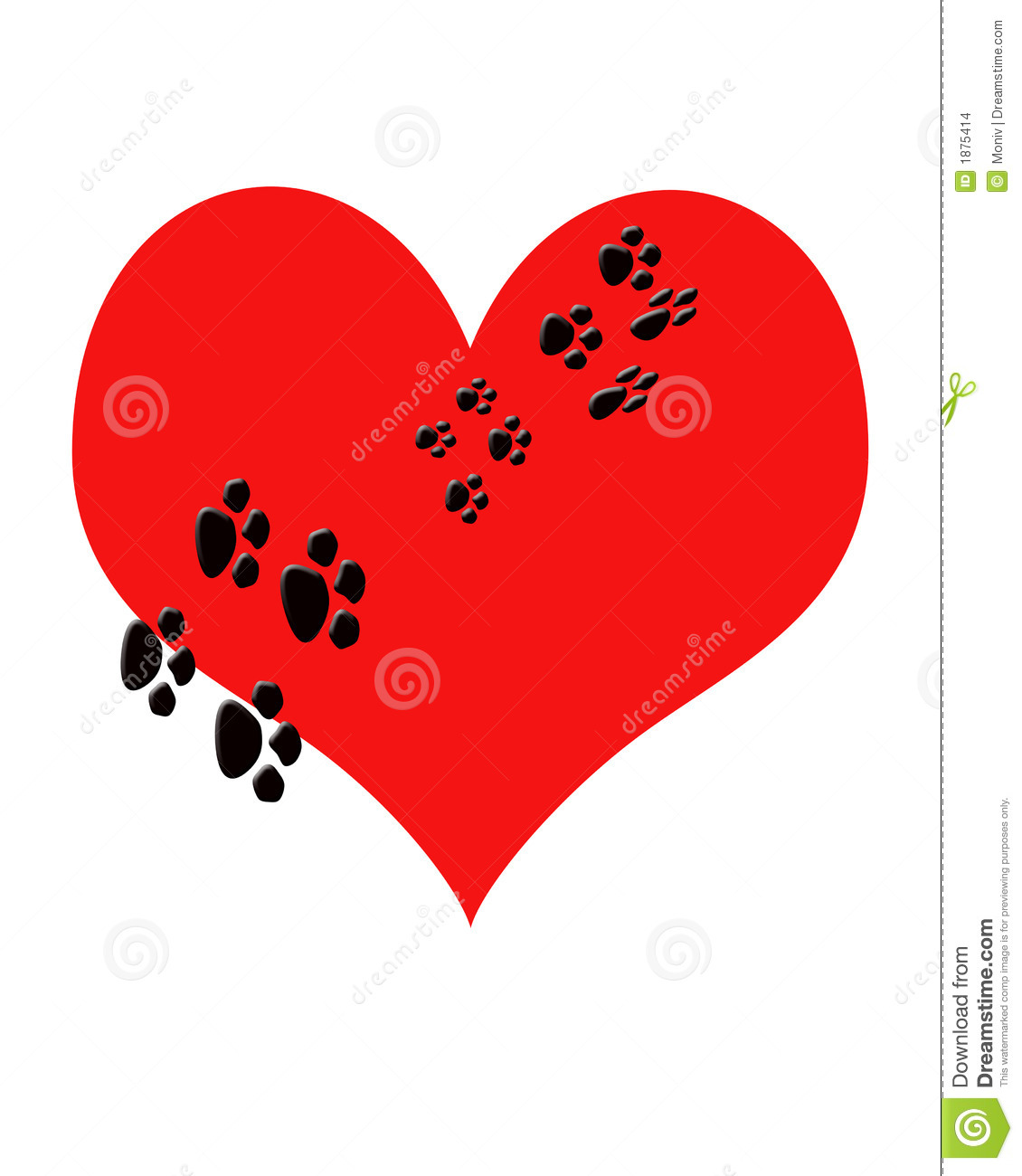 Paw Print Heart Dog Paw Heart Clipart