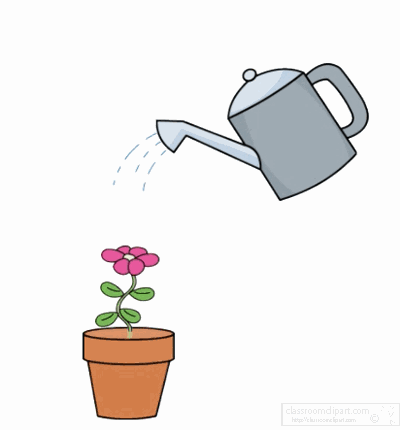 Plants Animated Clipart  Growing Flower Water Can 2 Animated    