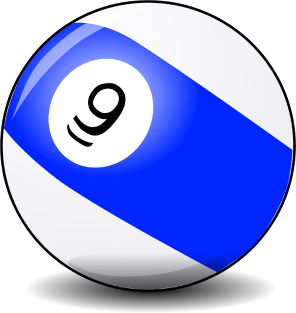 Pool Ball Number 9 Vector Clip Art
