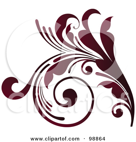 Royalty Free  Rf  Red Flourish Clipart Illustrations Vector Graphics