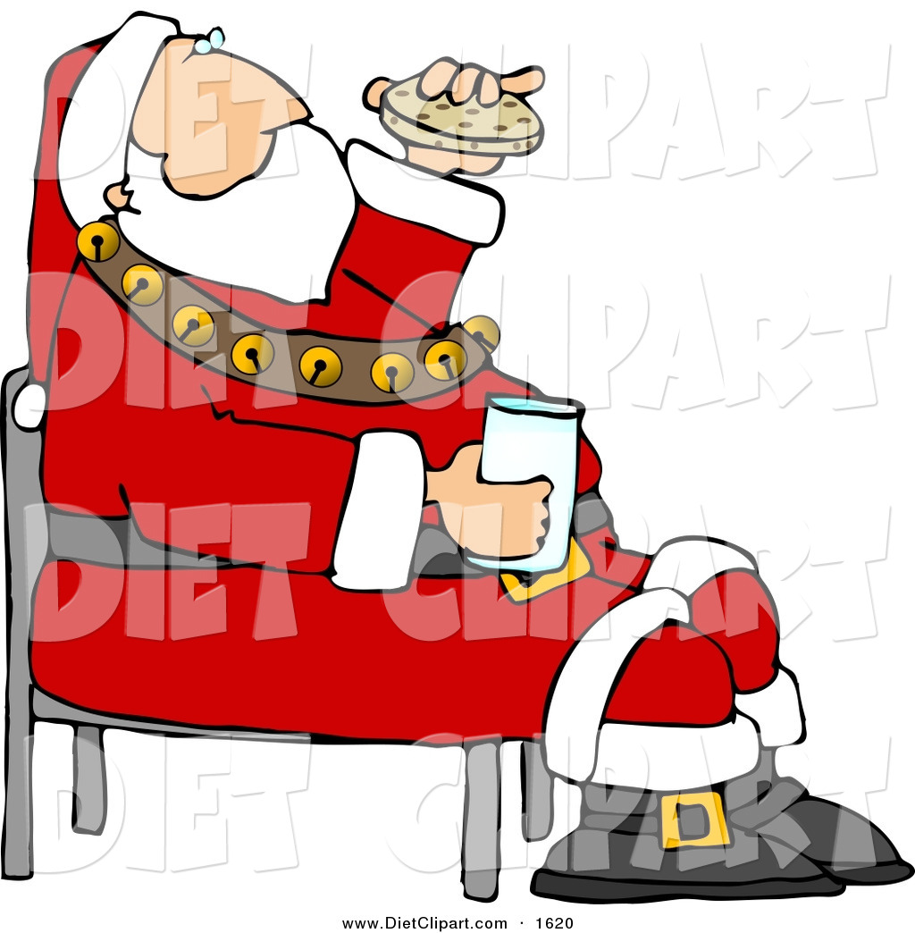 Santa Eating Cookies Clip Art Pictures