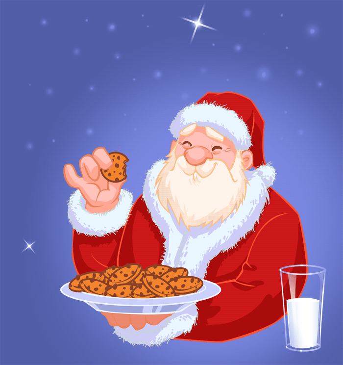 Santa Eating His Cookiesanimated   Christmas Photo  17597553