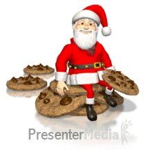 Santa Sitting On Cookies Eating Powerpoint Animation