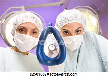 Stock Photography Of Anesthesiologist Putting An Oxygen Mask On