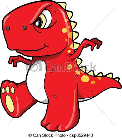 Vector   Angry Mean Red Dinosaur T Rex   Stock Illustration Royalty