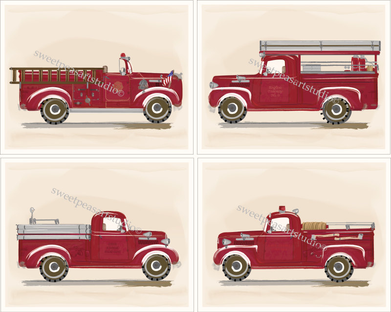 Vintage Fire Truck Clip Art Fire Trucks Firetruck Engines